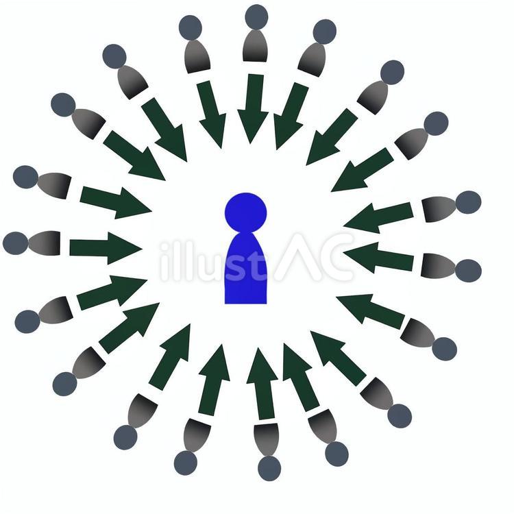 攻撃を受ける男の人のイメージ用イラスト 男性,人間,大勢のイラスト素材