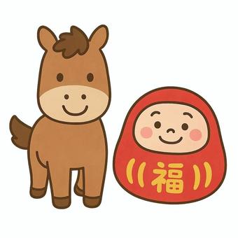 うま年賀イラスト２４