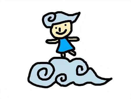 雲の子 雲,子供,空,天気,曇天のイラスト素材