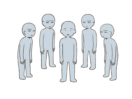 冷ややかな視線を向けられるドローイング デッサン,人形,ラフ,ポーズ,冷ややか,視線,向けられる,ドローイング,冷たい,圧力のイラスト素材