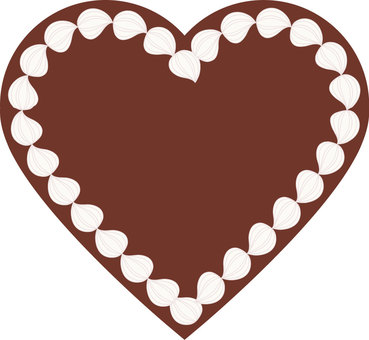 ハートのケーキ1 ハート,ケーキ,スイーツ,チョコレート,ホイップクリーム,フレームのイラスト素材