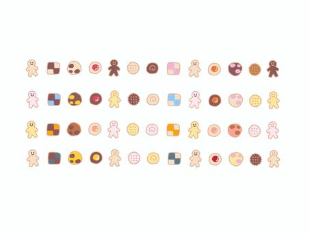 ミニミニクッキーセット クッキー,甘い,お菓子,スイーツ,ライン,ワンポイント,かわいい,カラフル,ポップ,パステルのイラスト素材