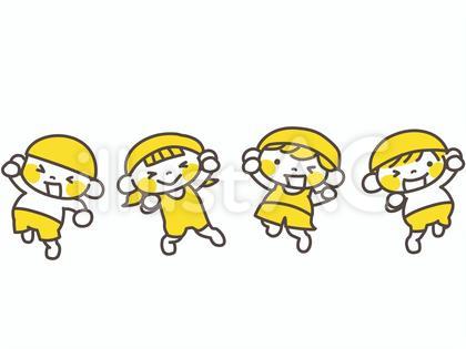 水着を着てジャンプする子供達