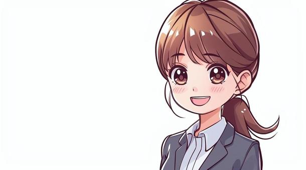 Illustration, young, business woman, a smile, 