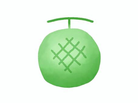 メロン メロン,果物,緑,1玉,フルーツのイラスト素材