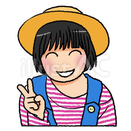 ピースサインをする女の子