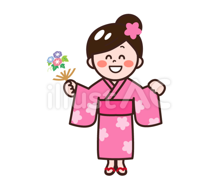 浴衣の女性（お祭り・花火大会） 浴衣,夏祭り,夏のイラスト素材