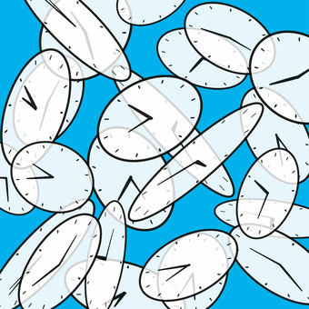 タイムトラベル 時計,タイムトラベル,針,回る,沢山,変形,時間,経過,背景,シアンのイラスト素材