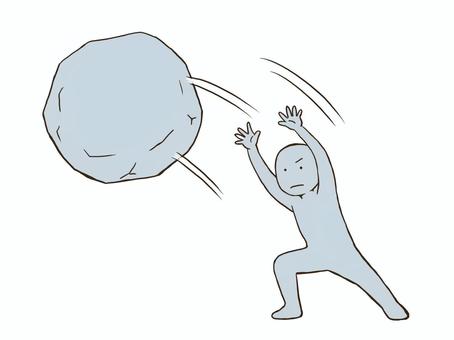 岩を投げるドローイング デッサン,人形,ラフ,ポーズ,岩,投げる,どかす,ドローイング,力持ち,パワーのイラスト素材