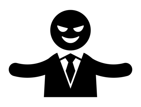 両手を広げる悪い人 人物,悪い,アイコン,悪徳,勧誘,ビジネス,詐欺,詐欺師,怪しい,不審者のイラスト素材
