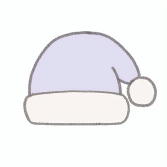 ふわふわサンタ帽子パステル紫 帽子,サンタ帽子,クリスマス,ハット,サンタ,イベント,アイコン,飾り,シンプル,ゆるいのイラスト素材