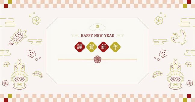 お正月の水引バナーフレーム3 お正月の水引バナーフレーム3 お正月,1月,年始,謹賀新年,元旦,和風,冬,背景,フレーム,バナーのイラスト素材