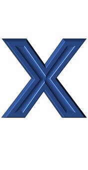 ３Dアルファベット小文字青x アルファベット,小文字,立体,3d,青,装飾文字,フォント,デザイン,アイコン,カラフルのイラスト素材