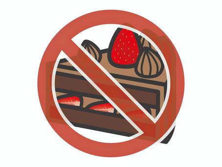 禁止マーク(ショートケーキ)03 禁止マーク(ショートケーキ)03 禁止,ショートケーキ,ケーキ,いちご,チョコ,スイーツ,アイコン,マーク,シンプルのイラスト素材