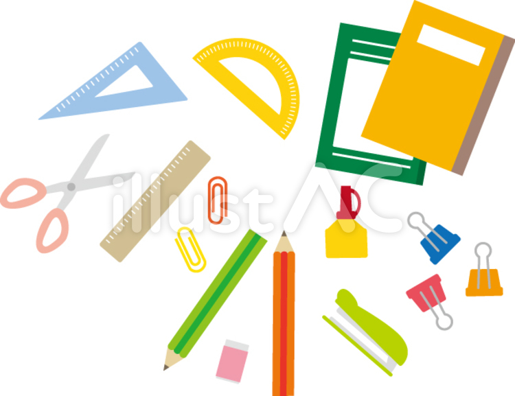 文房具 学用品,学校,スクールのイラスト素材