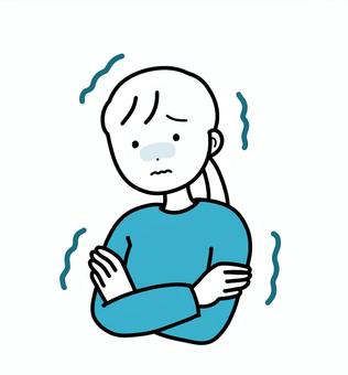 シンプル悪寒女性