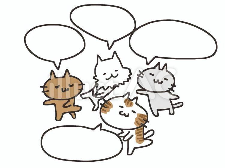 猫　吹き出し 猫,吹き出し,可愛いのイラスト素材