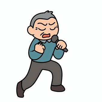 歌う高齢者 高齢者,シニア,歌う,音楽,マイク,趣味,カラオケのイラスト素材
