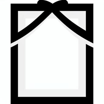 遺影の枠(左右対称の黒いリボン) 遺影,枠,葬式,故人,法要,追悼のイラスト素材