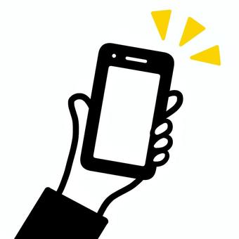 スマホをかざすイラスト アイコン,スマホ,携帯電話,片手,操作,携帯,スマートフォン,シンプル,手,持つのイラスト素材