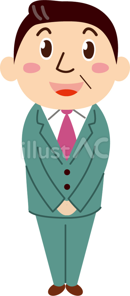 会社員中年 笑顔