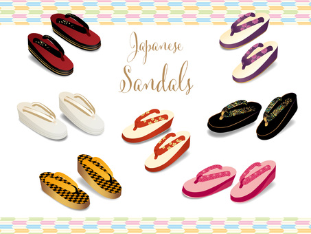 小物_草履_01 草履,履き物,鼻緒,和装,和服,和小物,着物,和風,女性,イベントのイラスト素材