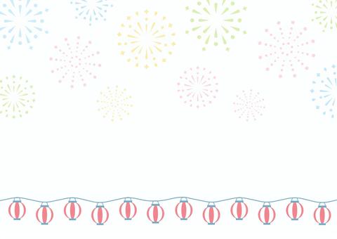 花火や花火大会、夏祭り、盆踊りの背景 花火,夏祭り,夏,背景,フレーム,花火大会,打ち上げ花火,祭り,枠,飾り枠のイラスト素材