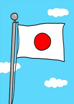 日本の国旗 国旗,空,手描き,国歌斉唱,日本のイラスト素材