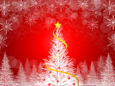 クリスマスの背景、フレーム クリスマスの背景、フレーム クリスマスツリー,クリスマス,キラキラ,雪の結晶,ツリー,冬,雪,木,背景,赤のイラスト素材