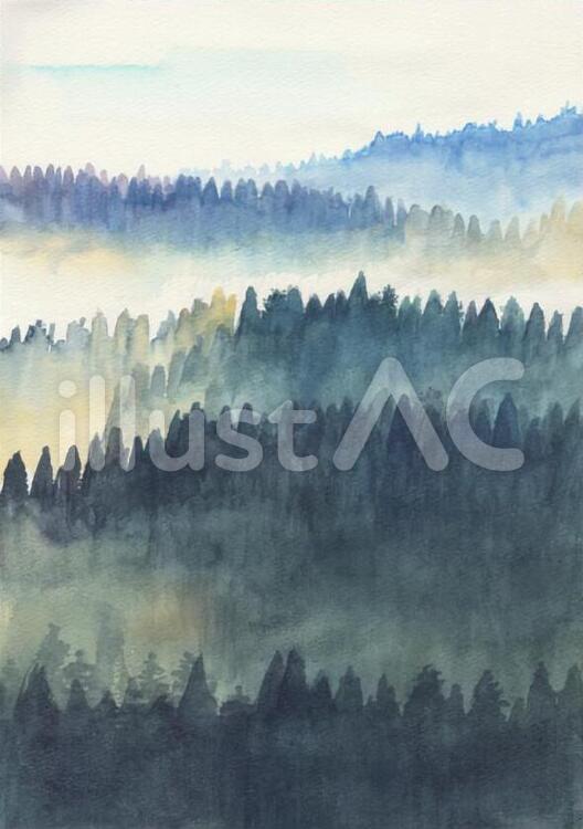 青い山風景 風景,山,空のイラスト素材