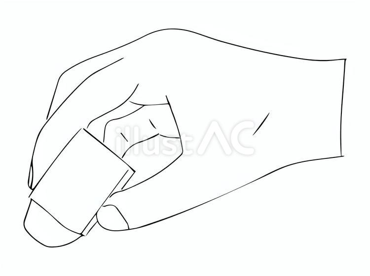 モノクロの消しゴムで文字を消す手元 消しゴム,消す,文房具のイラスト素材