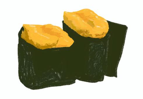 寿司・ウニ・軍艦 寿司・ウニ・軍艦 手描き,アイコン,食べ物,寿司,ウニ,ウニ軍艦,軍艦巻き,ごはん,食事,夕飯のイラスト素材