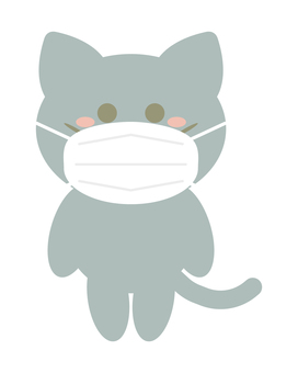 Non-woven mask cat whole body, mask, nonwoven fabric, cat, JPG, PNG and AI
