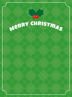 クリスマス背景_緑のアーガイル_縦 クリスマス,冬,12月,祝日,縦,イベント,年末,アーガイル,チェック柄,ヒイラギのイラスト素材