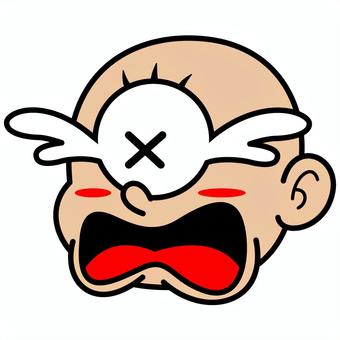 一つ目小僧の顔　「大泣き」 顔,泣く,大泣き,妖怪,アイコン,一つ目小僧,お化け,子ども,童児,大入道のイラスト素材