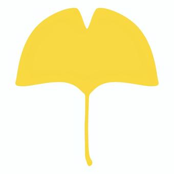 イチョウの葉1(シルエット/黄色) イチョウ,銀杏,シルエット,秋,葉,落ち葉,ピクトグラム,黄色,単色,マークのイラスト素材