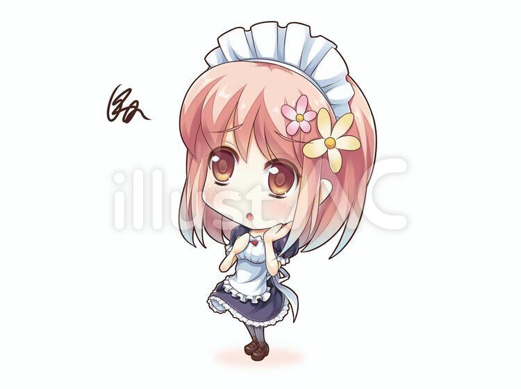 メイド11(F) メイド,悩み,不安のイラスト素材