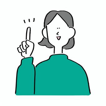 ひらめいた女性 ひらめき,なるほど,思い付く,分かる,ポイント,アイデア,ワンポイント,アドバイス,納得,笑顔のイラスト素材