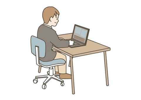 動画編集をする男性 男性,動画編集,パソコン,クリエイティブ,制作,編集作業,フリーランス,クリエイター,在宅ワーク,ビジネスのイラスト素材