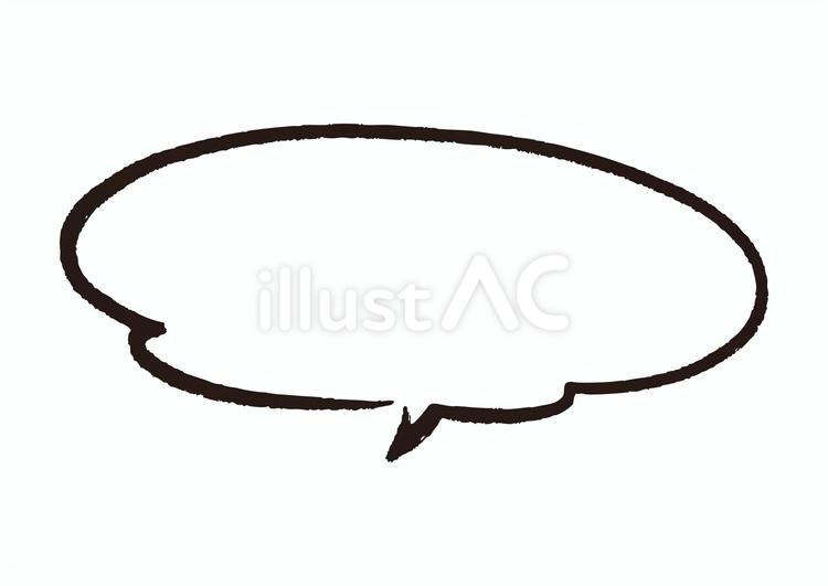 シンプルな手書き黒線のもこもこ吹き出し 黒線,漫画,枠のイラスト素材