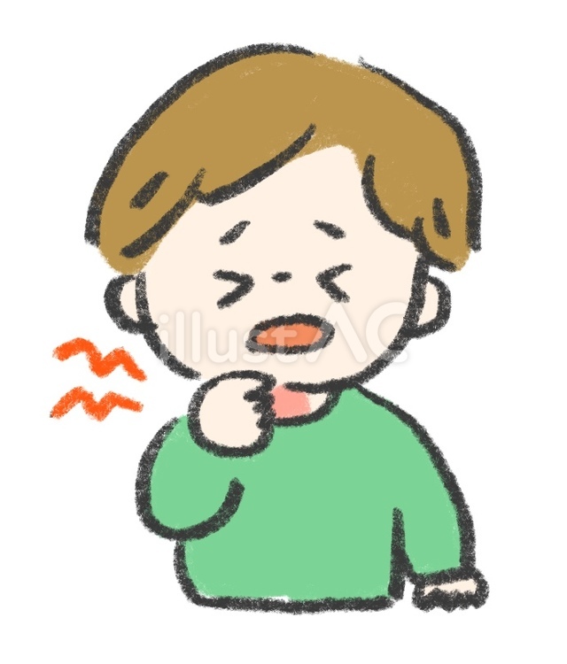 子どもの体調不良　喉の痛み 子ども,体調不良,喉のイラスト素材