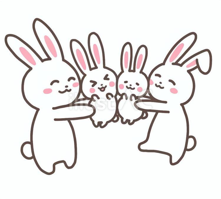 うさぎの家族 うさぎ,干支,家族のイラスト素材
