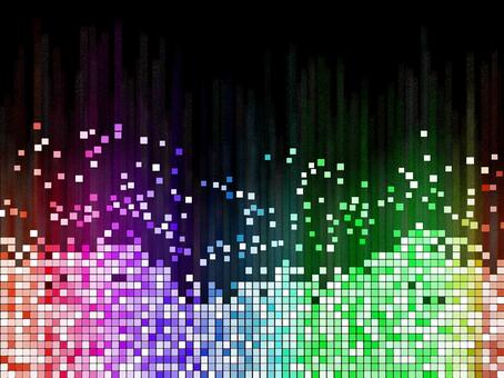 光線とブロックのデジタルウェーブ 光線,虹色,ブロック,波形,カラフル,音楽,イコライザー,デジタル,レインボー,光のイラスト素材