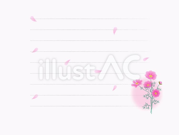 秋桜の一筆書き 秋桜,秋,花のイラスト素材
