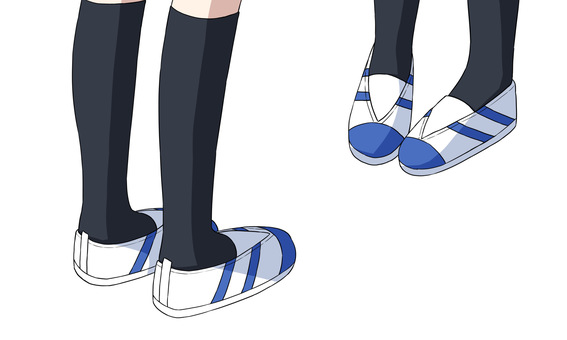 女の子(足元) 人物,女の子,キャラクター,足元,高校生,制服,かわいい,アニメ絵,綺麗,背景透過のイラスト素材