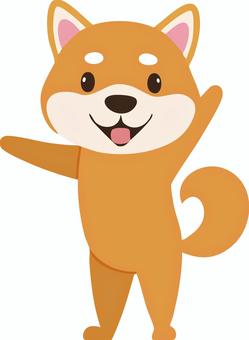 【柴犬】道案内をする柴犬 柴犬,犬,動物,生き物,ペットのイラスト素材