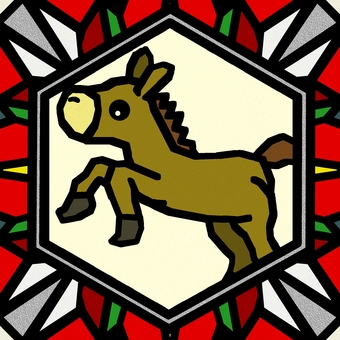 シームレスなモザイク　干支　午　o  午,馬,干支,動物,正月,年賀状,カラフル,華やか,明るい,モザイクのイラスト素材