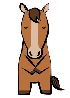 お辞儀する馬10 馬,お辞儀,挨拶,うま,感謝,礼,午,お礼,年賀状,午年のイラスト素材