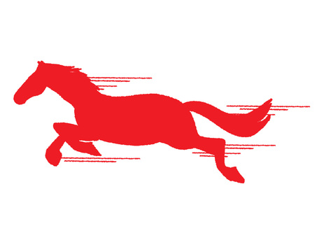 走る馬 シルエット,走る,馬,疾走,干支,pop調,手描き,挿絵,ワンポイント,素材のイラスト素材