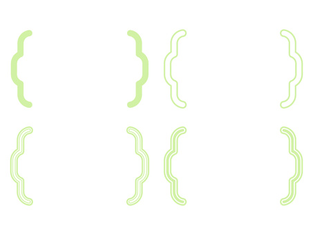 波線で構成された中括弧（ブレース）セット フレーム,括弧,背景,ブレース,波,記号,アイコン,デザイン,ポップ,パステルカラーのイラスト素材